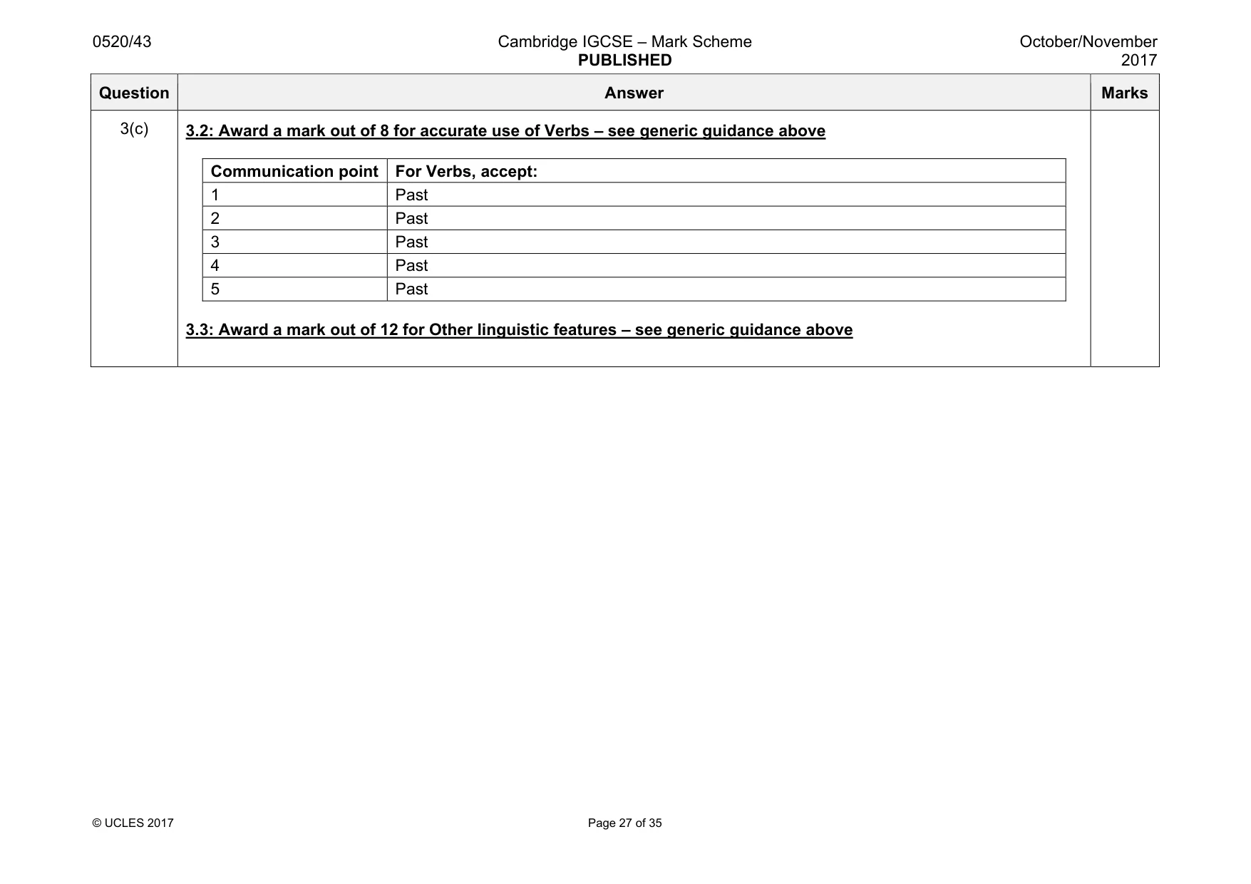 Mark scheme, page 27 of 35