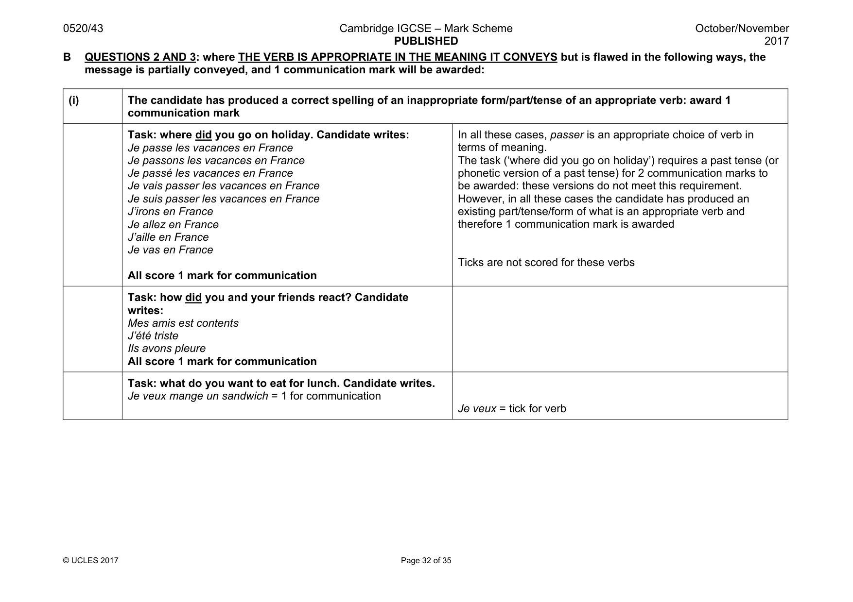 Mark scheme, page 32 of 35