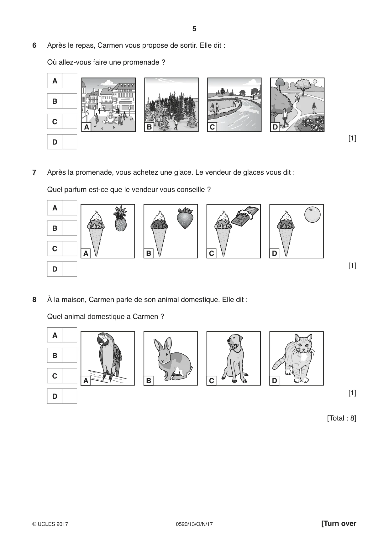 Cambridge IGCSE French - Foreign Language 0520 2017 Oct/Nov Paper 1 · Variant 3 question paper, page 5 of 12