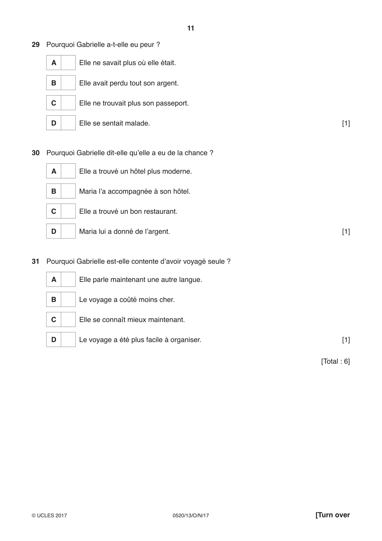 Cambridge IGCSE French - Foreign Language 0520 2017 Oct/Nov Paper 1 · Variant 3 question paper, page 11 of 12