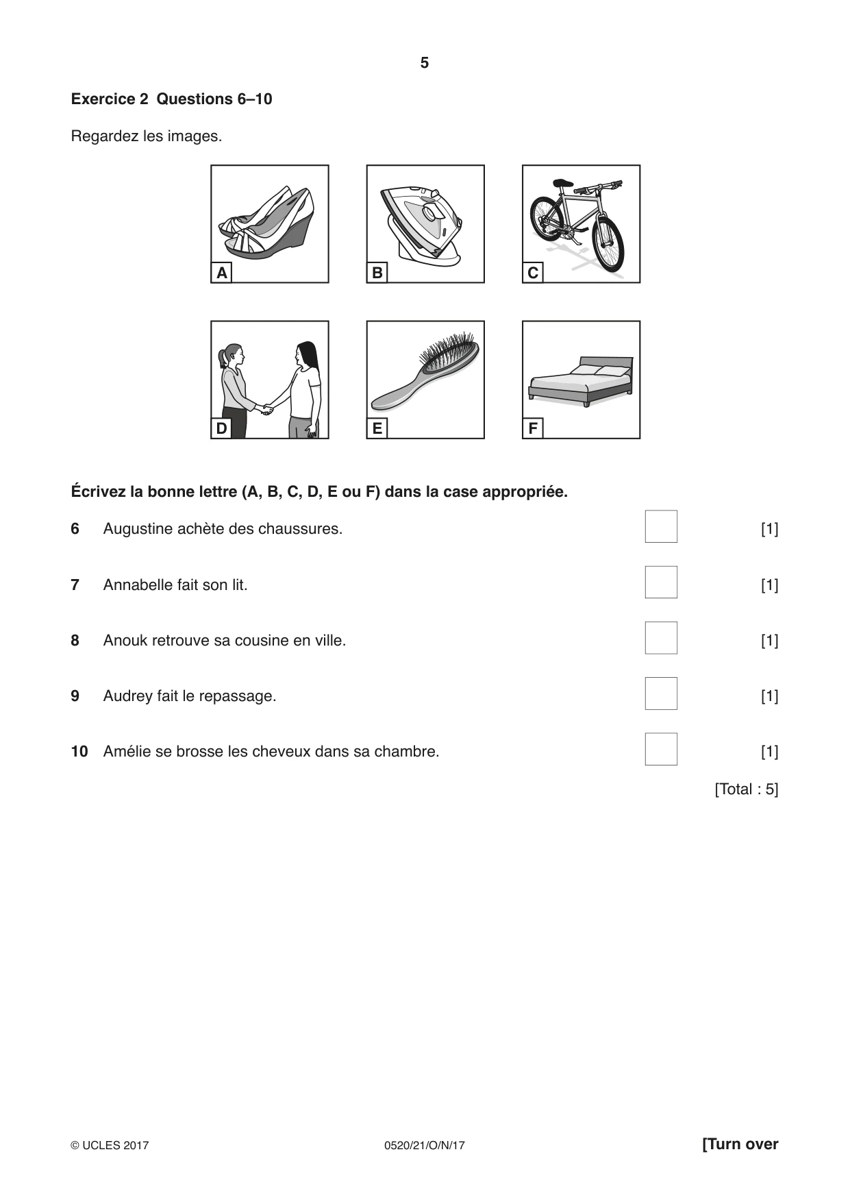 Cambridge IGCSE French - Foreign Language 0520 2017 Oct/Nov Paper 2 · Variant 1 question paper, page 5 of 16