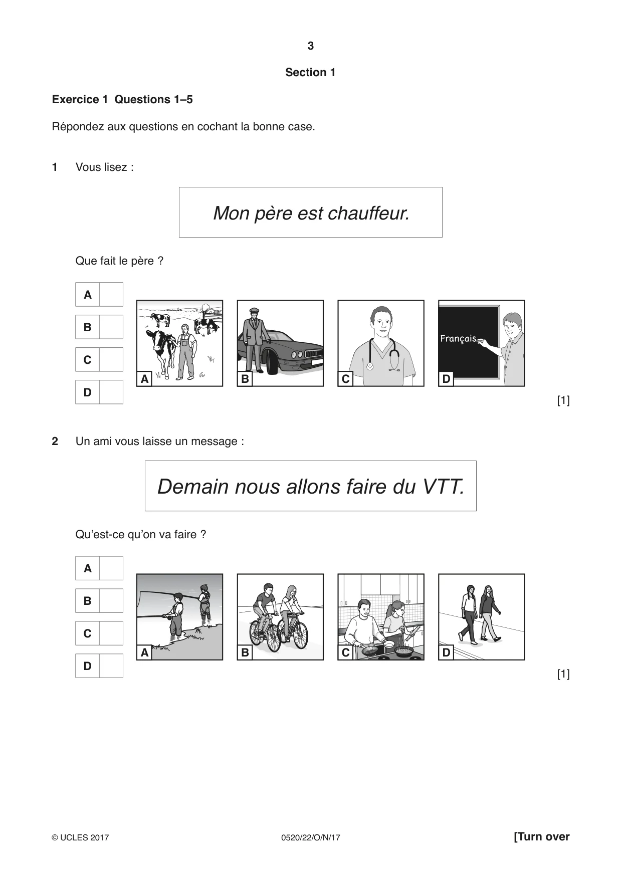 Cambridge IGCSE French - Foreign Language 0520 2017 Oct/Nov Paper 2 · Variant 2 question paper, page 3 of 16