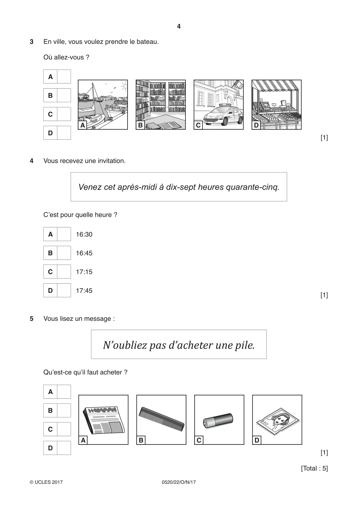 Cambridge IGCSE French - Foreign Language 0520 2017 Oct/Nov Paper 2 · Variant 2 question paper, page 4 of 16