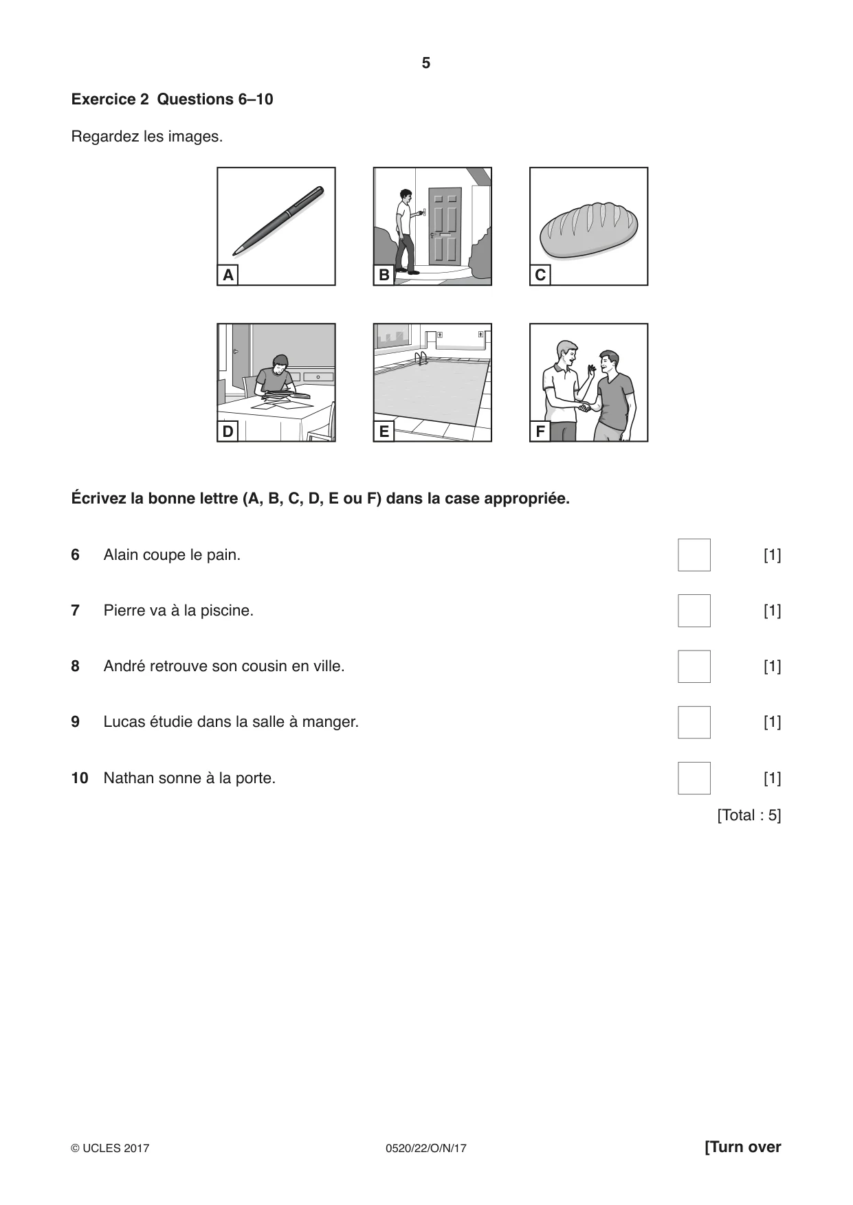 Cambridge IGCSE French - Foreign Language 0520 2017 Oct/Nov Paper 2 · Variant 2 question paper, page 5 of 16