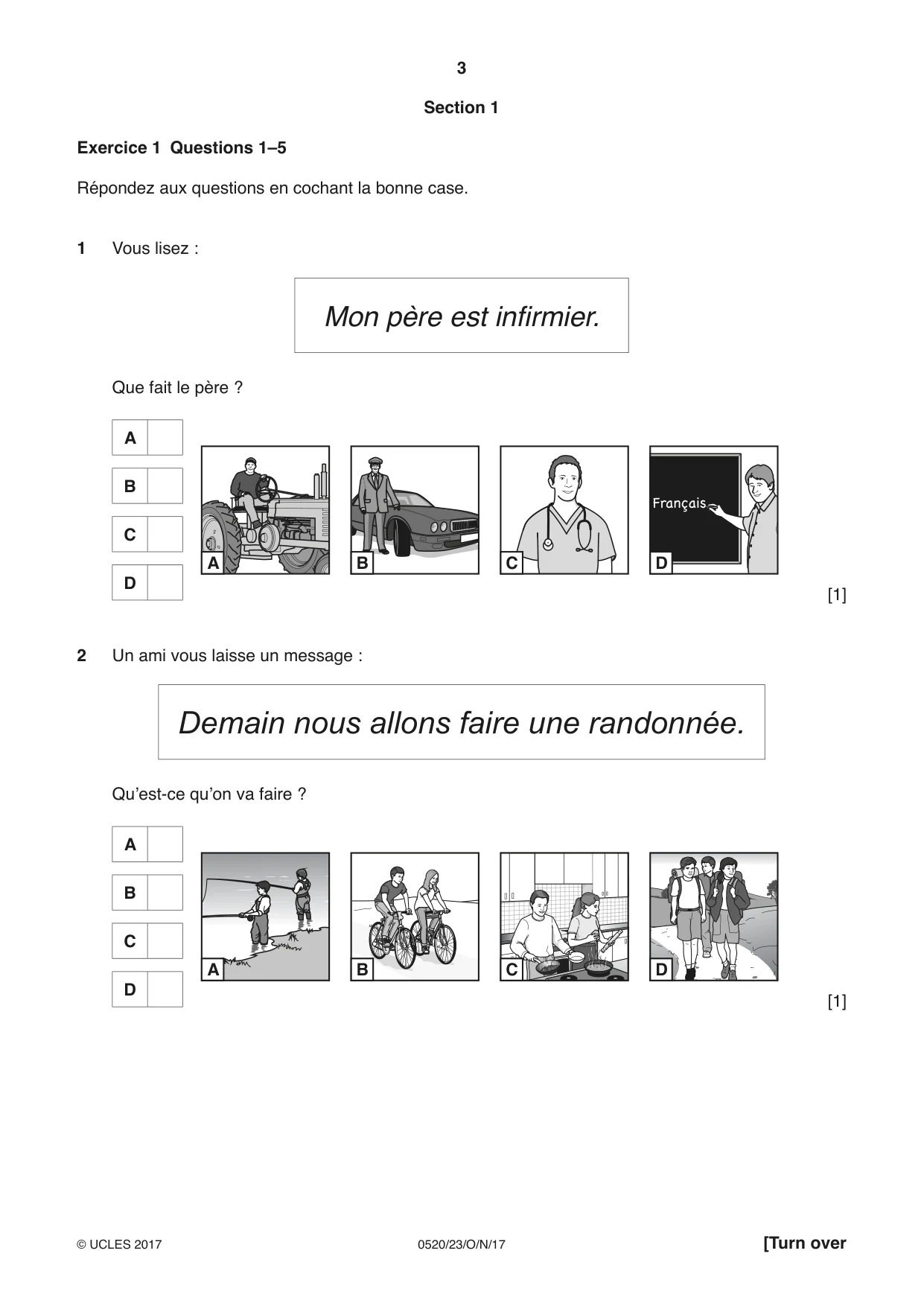 Cambridge IGCSE French - Foreign Language 0520 2017 Oct/Nov Paper 2 · Variant 3 question paper, page 3 of 16