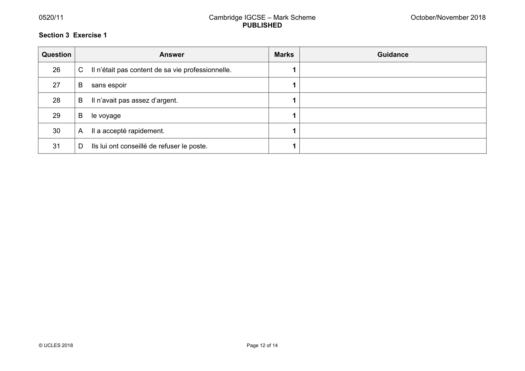 Mark scheme, page 12 of 14