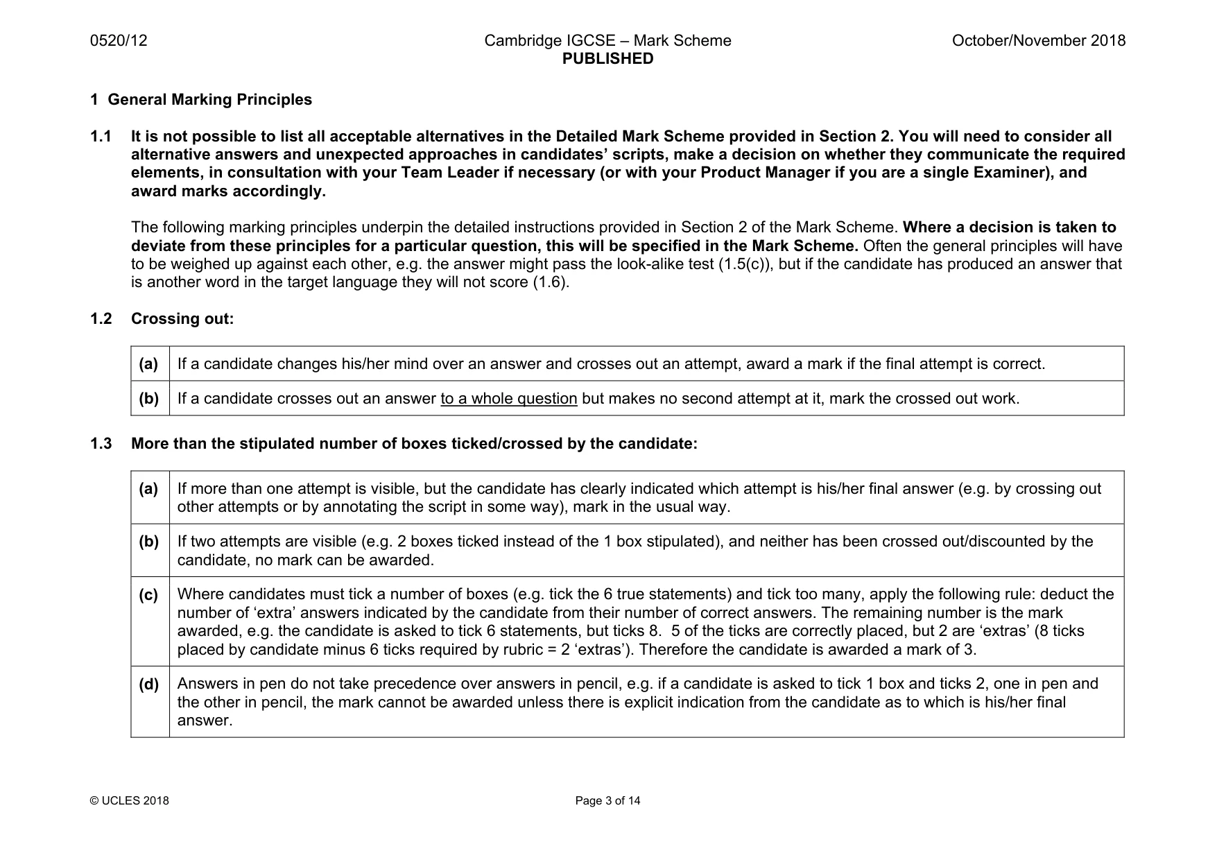 Mark scheme, page 3 of 14