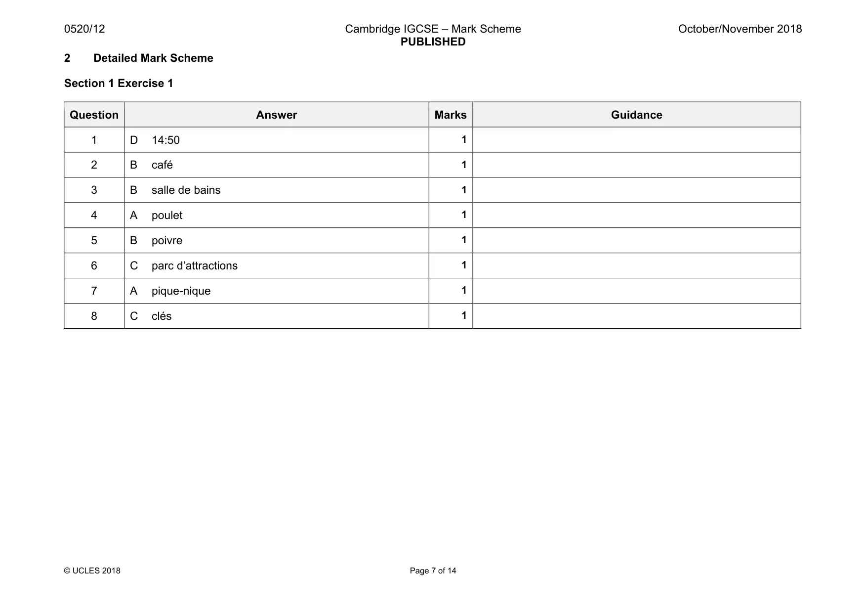 Mark scheme, page 7 of 14