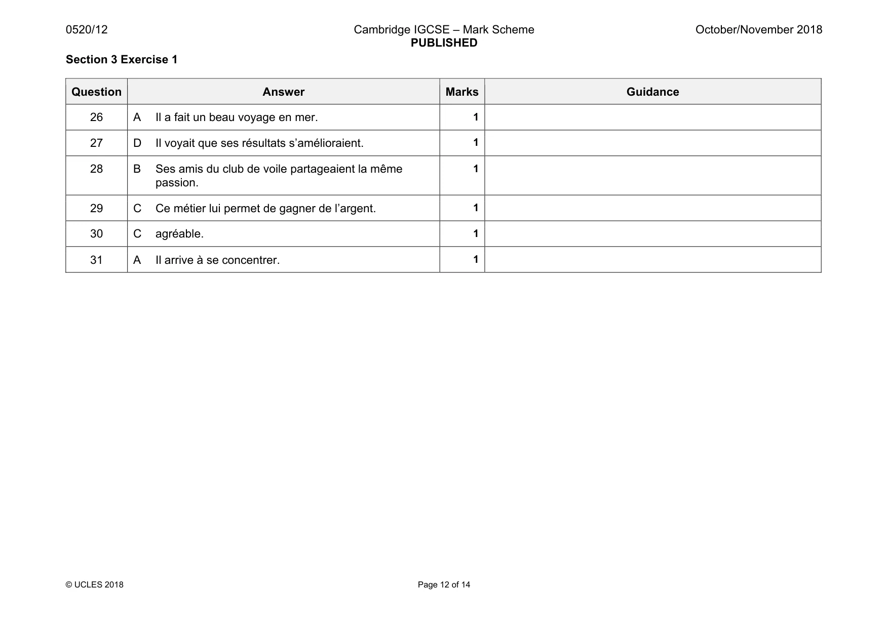 Mark scheme, page 12 of 14