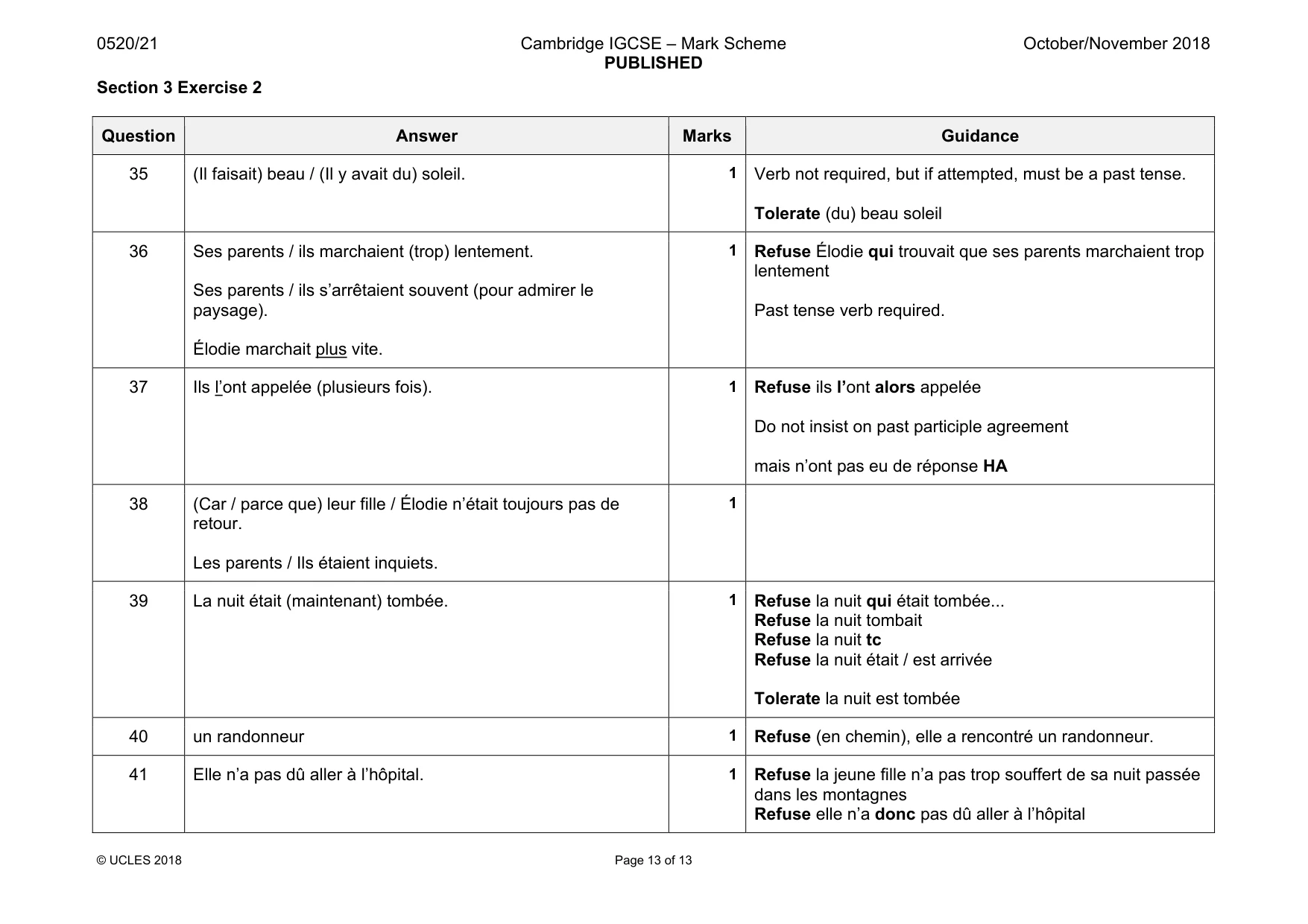 Mark scheme, page 13 of 13
