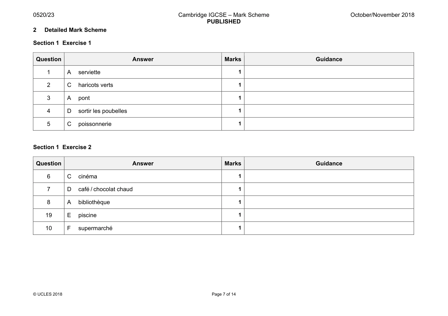 Mark scheme, page 7 of 14