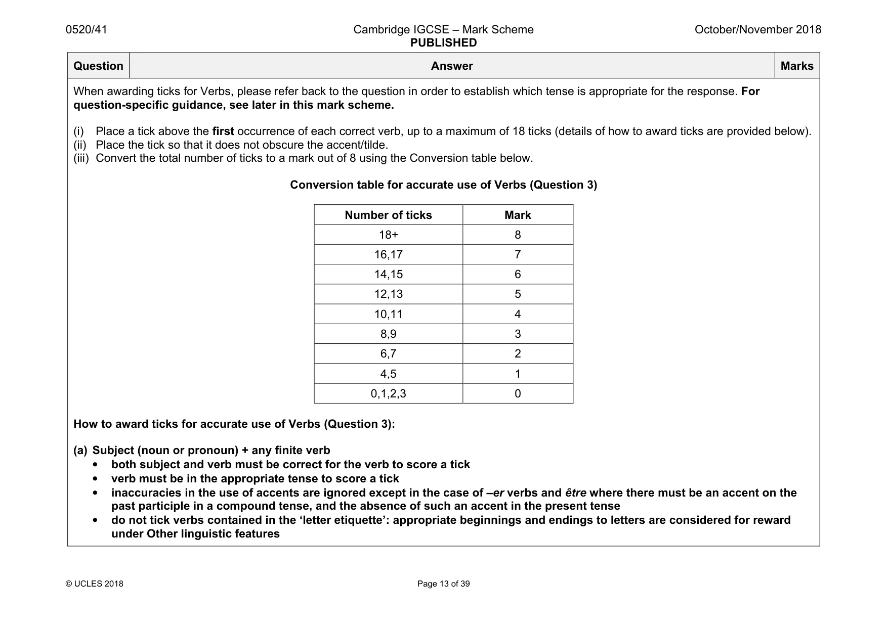 Mark scheme, page 13 of 39