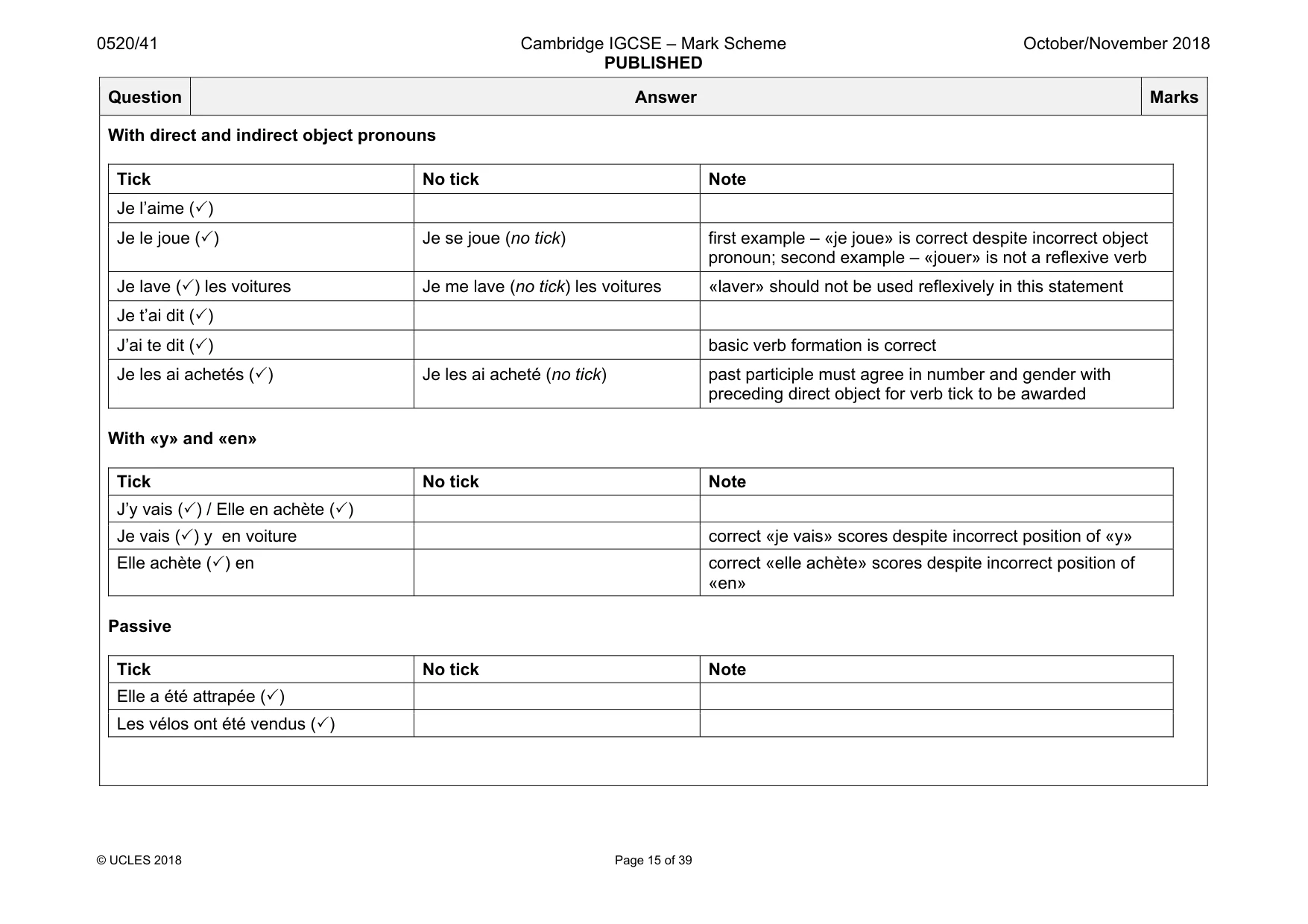 Mark scheme, page 15 of 39