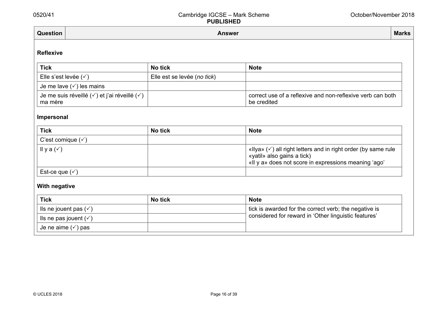 Mark scheme, page 16 of 39