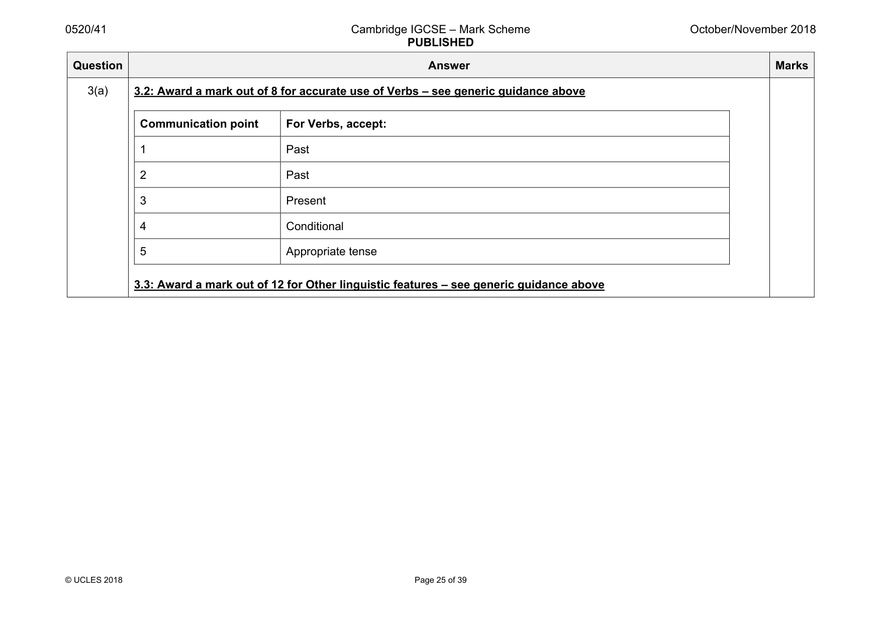 Mark scheme, page 25 of 39
