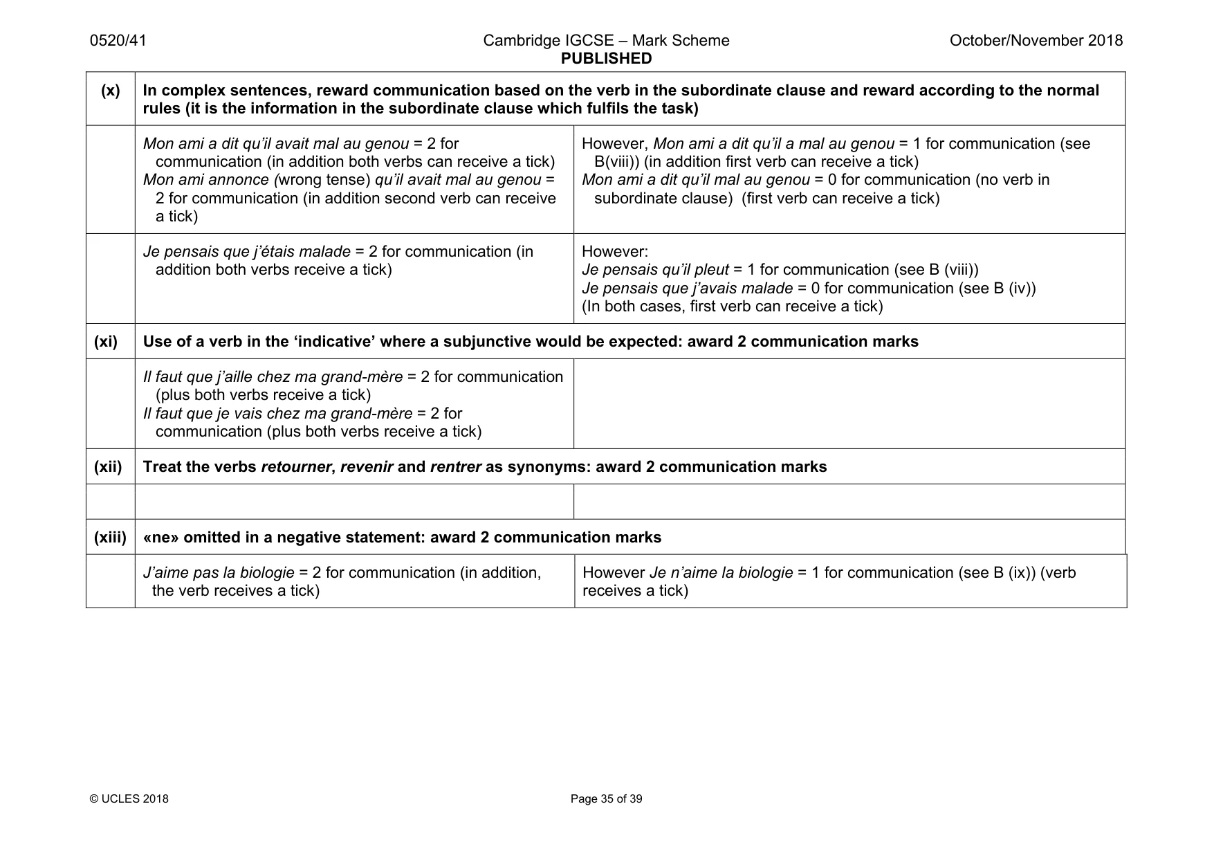 Mark scheme, page 35 of 39