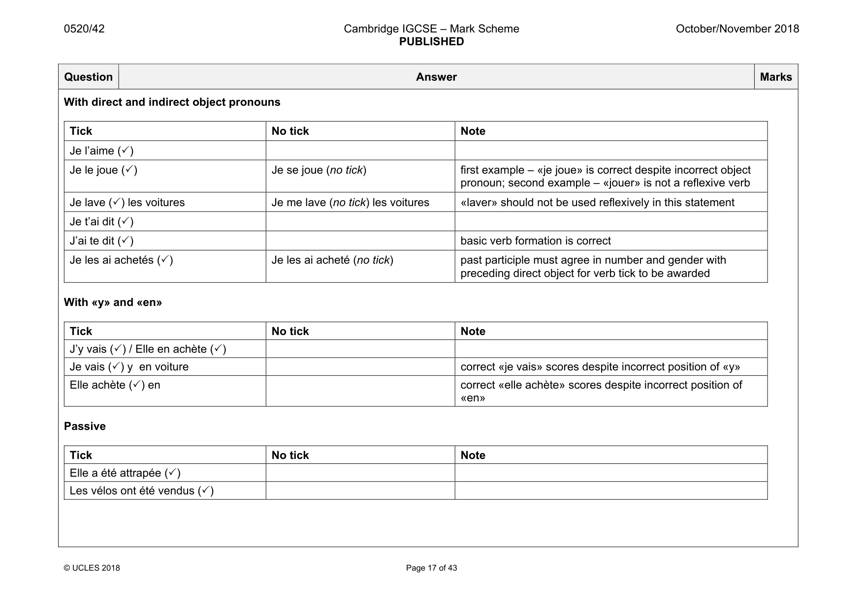 Mark scheme, page 17 of 43