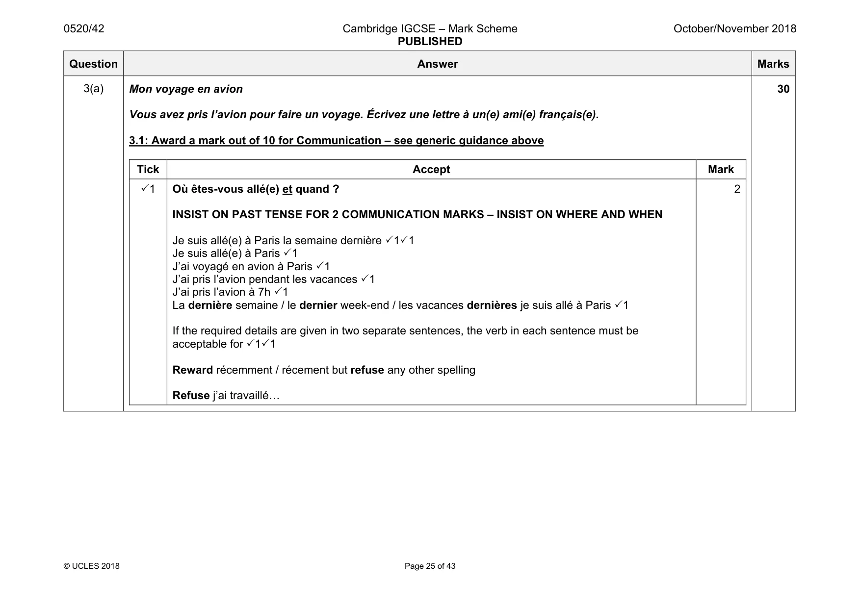 Mark scheme, page 25 of 43