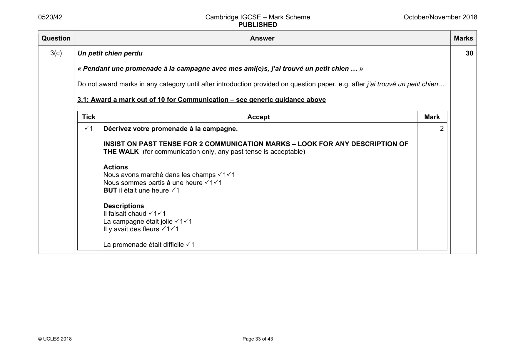 Mark scheme, page 33 of 43