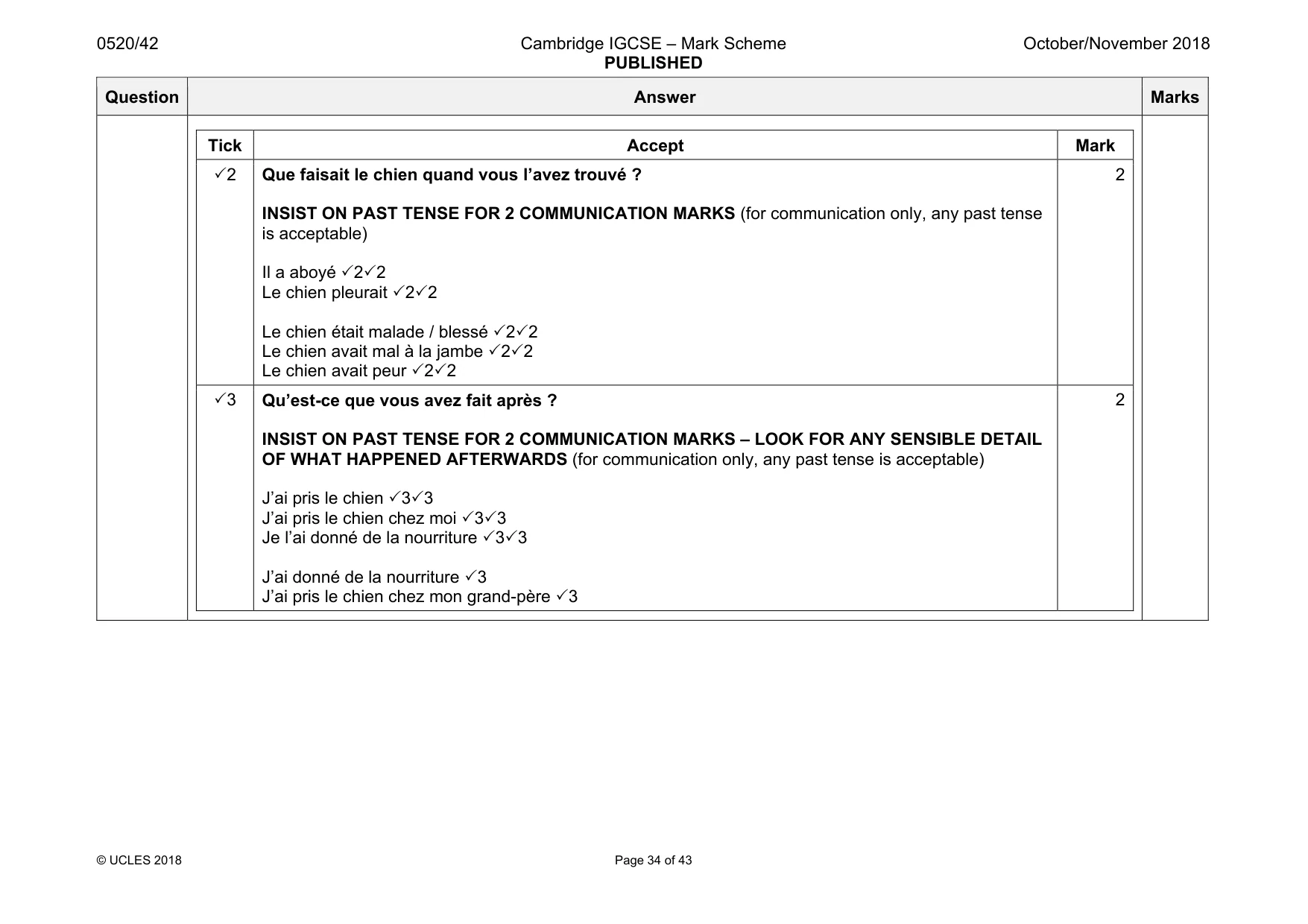 Mark scheme, page 34 of 43