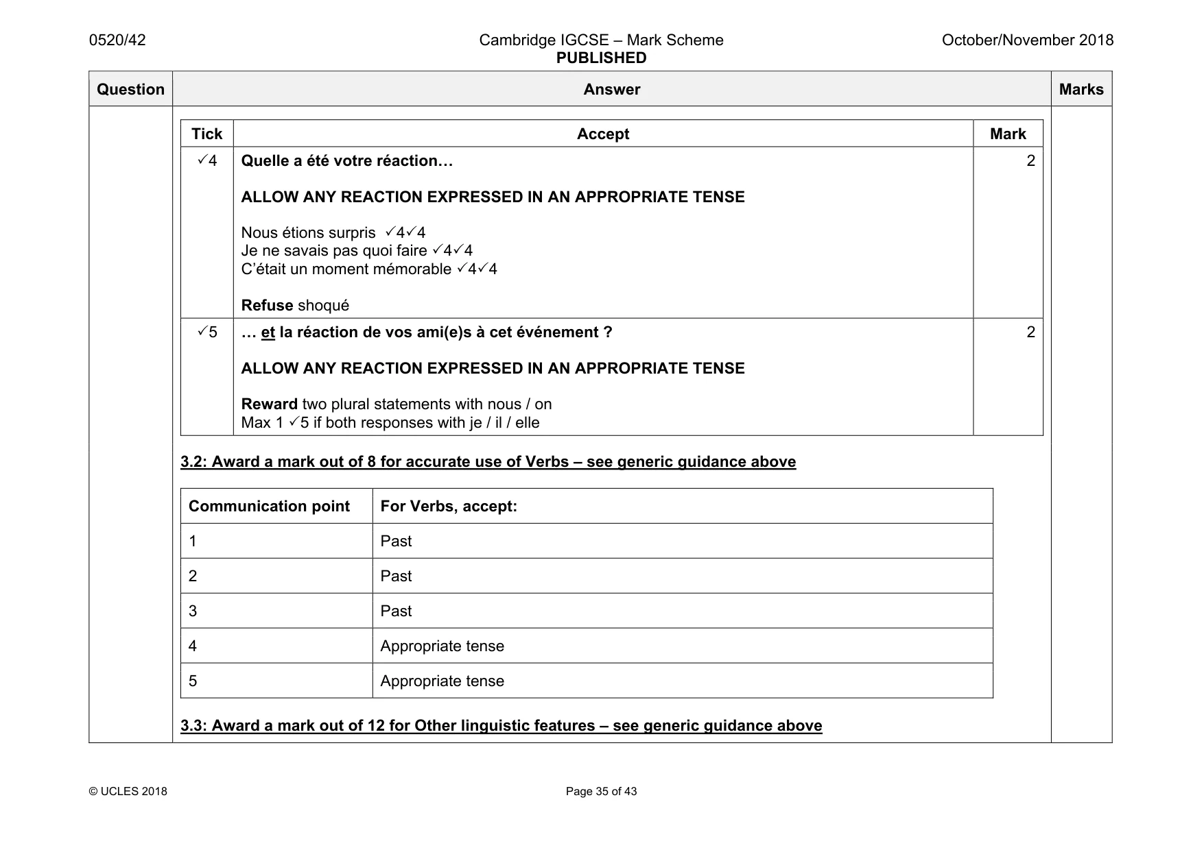 Mark scheme, page 35 of 43