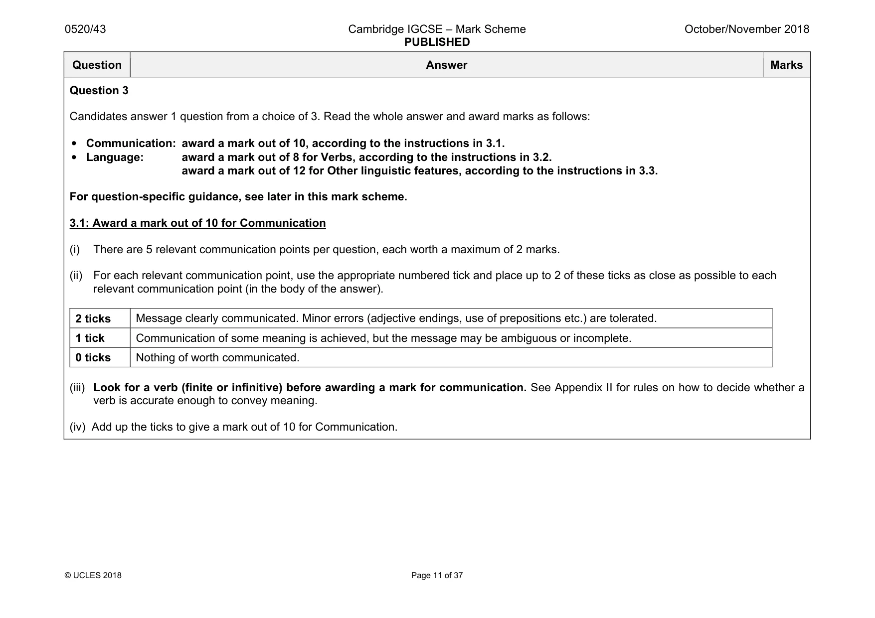 Mark scheme, page 11 of 37