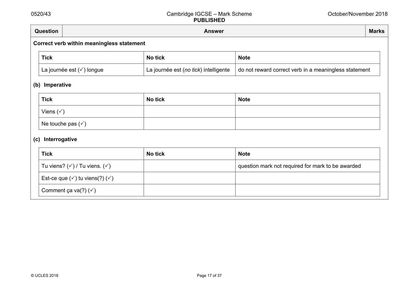 Mark scheme, page 17 of 37