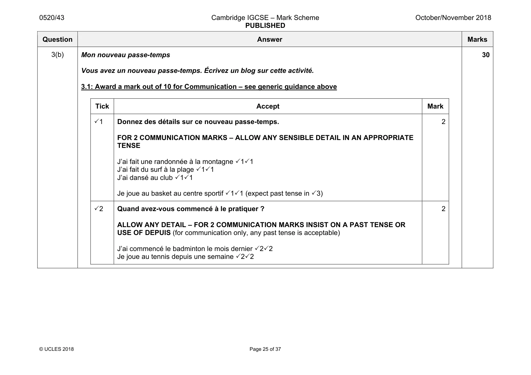 Mark scheme, page 25 of 37