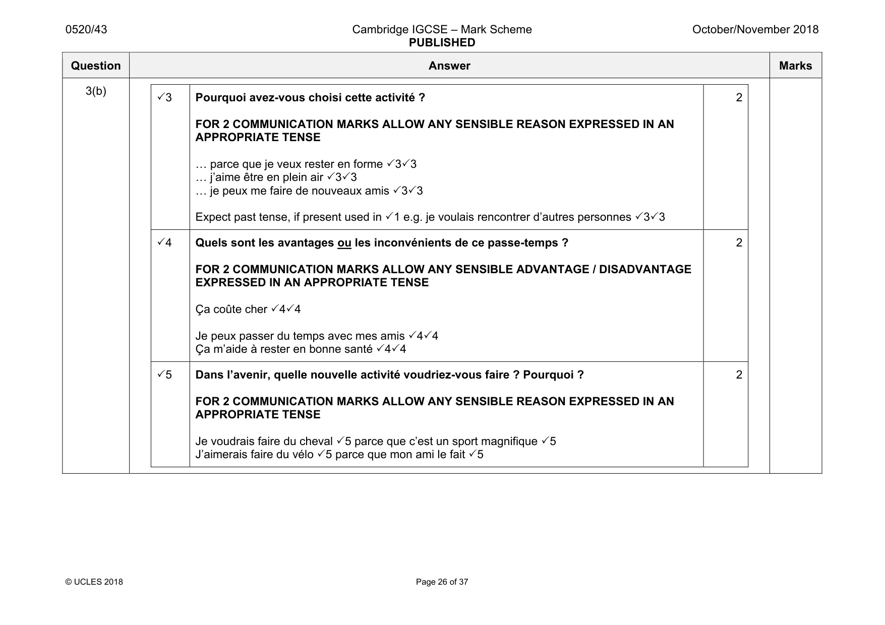 Mark scheme, page 26 of 37