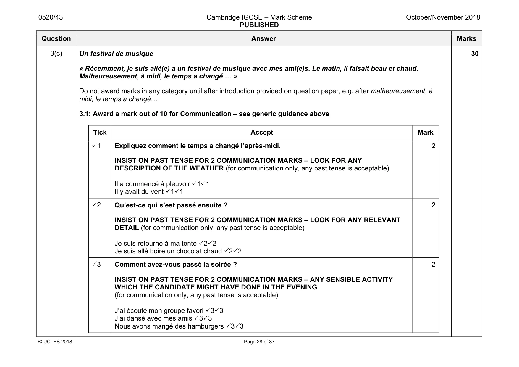 Mark scheme, page 28 of 37