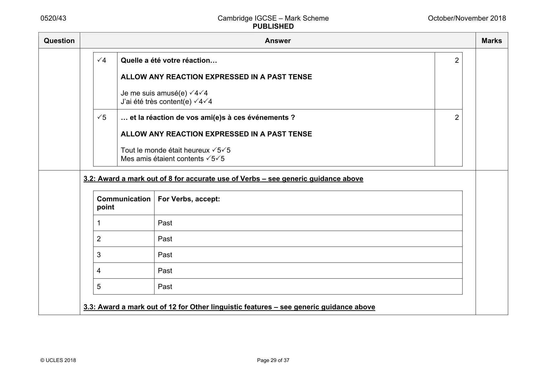 Mark scheme, page 29 of 37