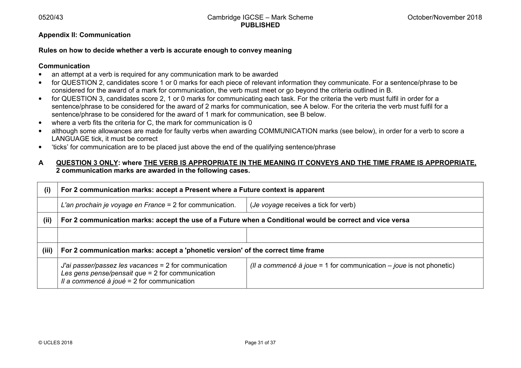Mark scheme, page 31 of 37