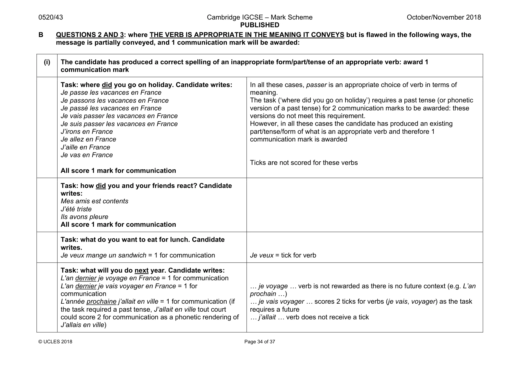 Mark scheme, page 34 of 37