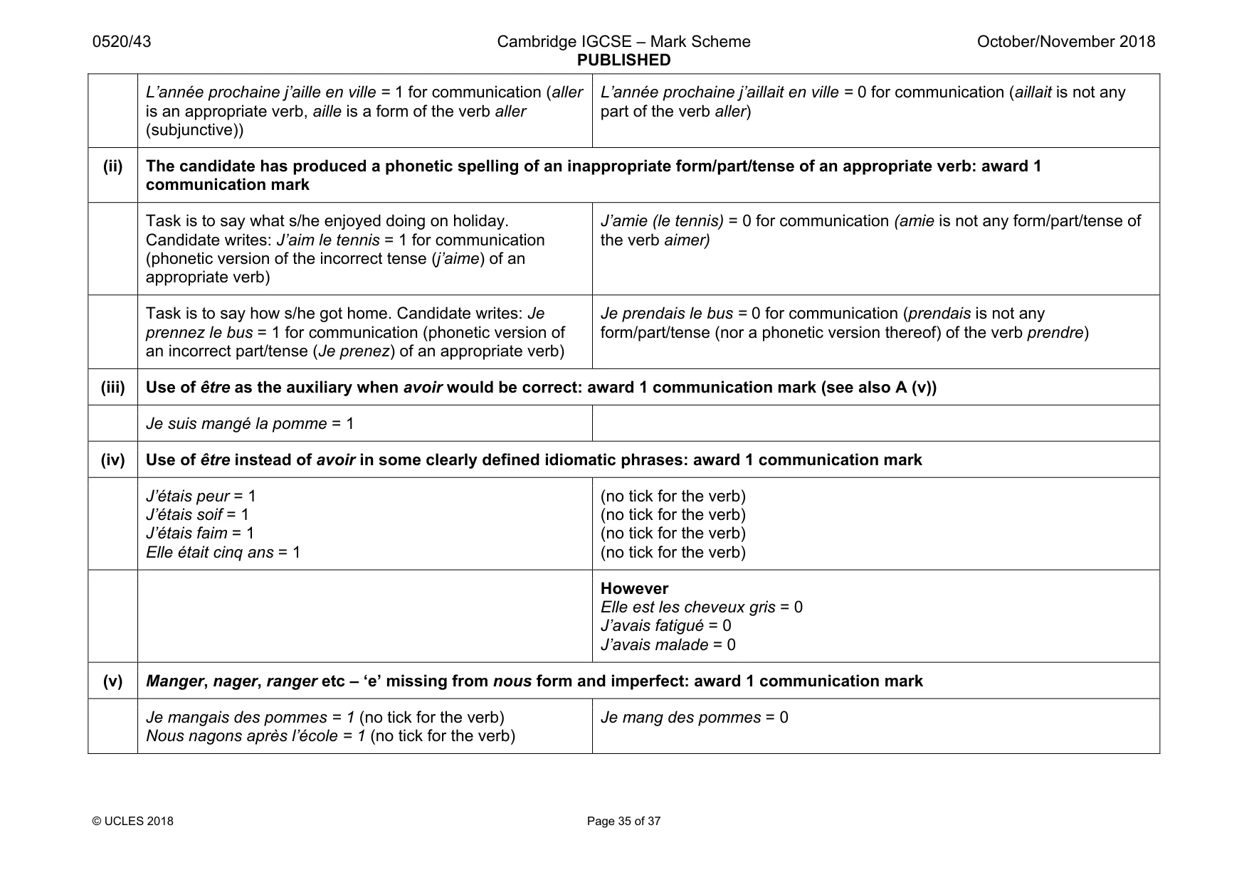 Mark scheme, page 35 of 37
