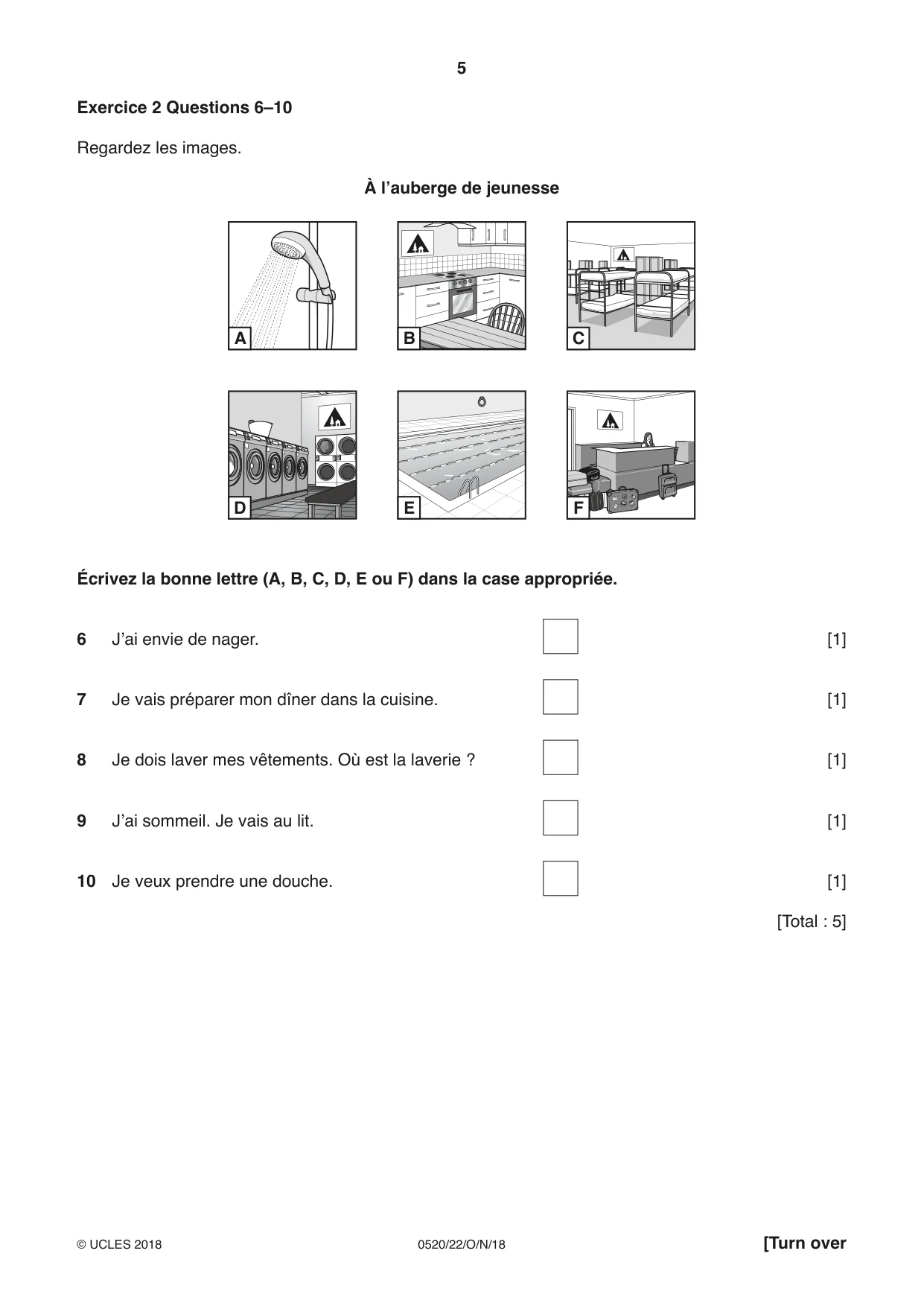 Cambridge IGCSE French - Foreign Language 0520 2018 Oct/Nov Paper 2 · Variant 2 question paper, page 5 of 16