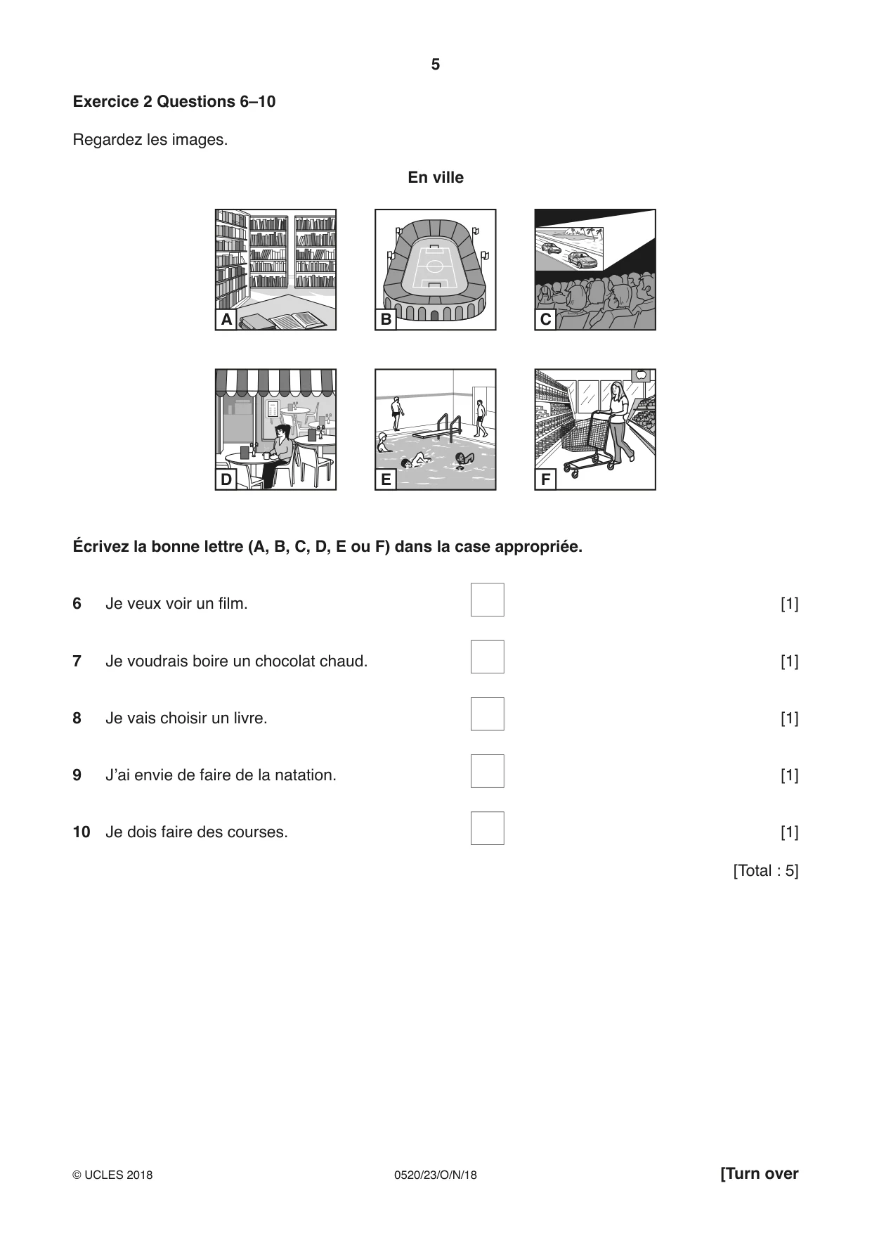 Cambridge IGCSE French - Foreign Language 0520 2018 Oct/Nov Paper 2 · Variant 3 question paper, page 5 of 16