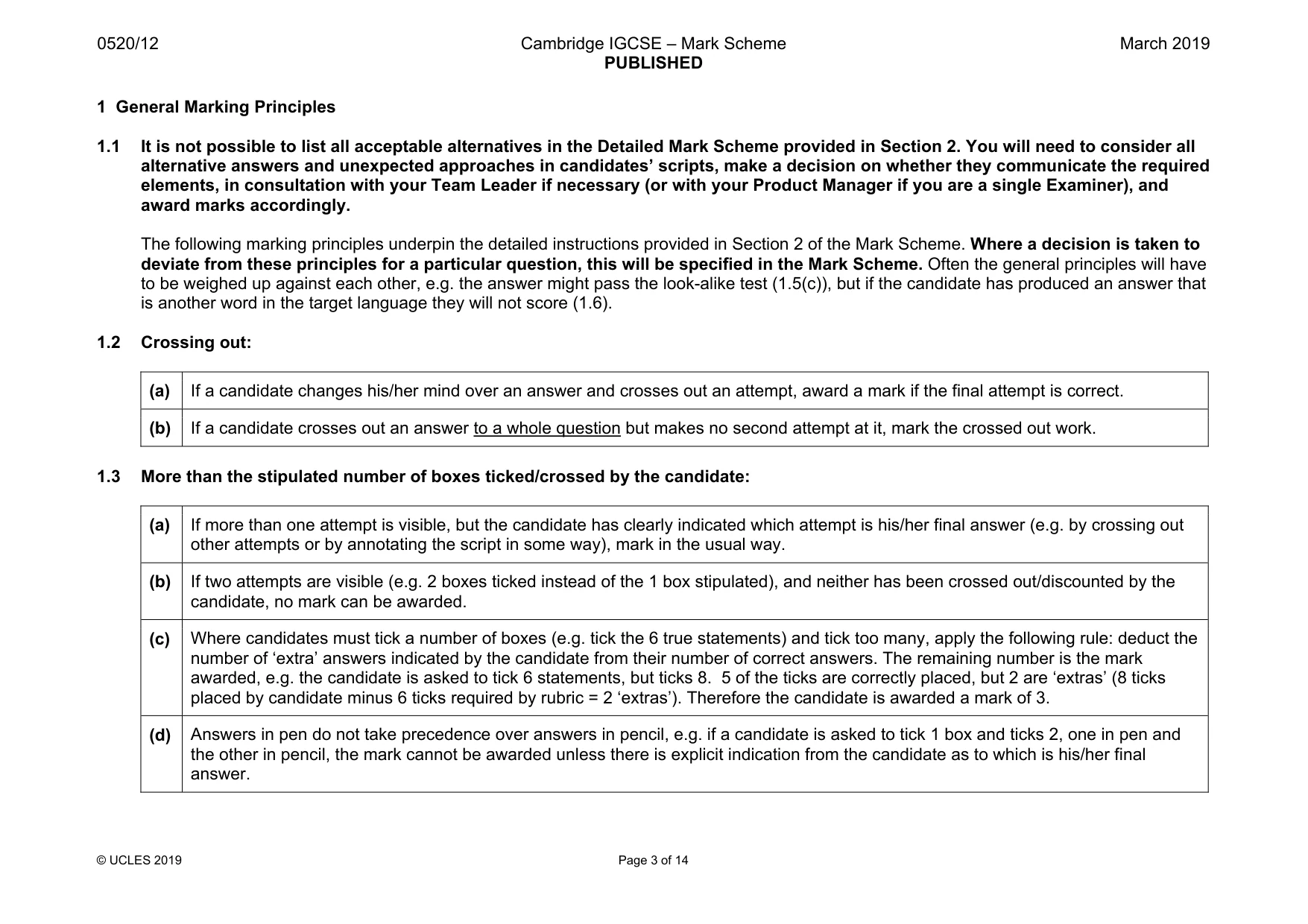 Mark scheme, page 3 of 14