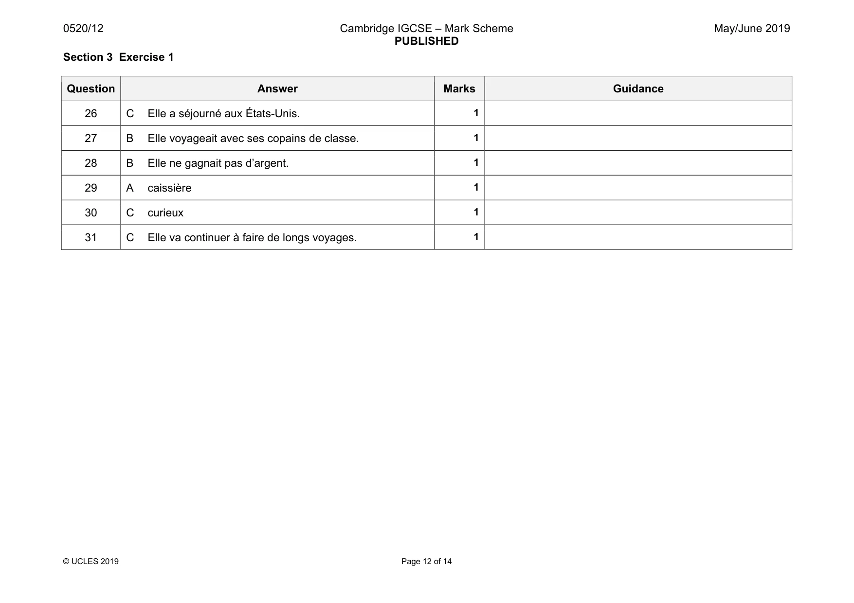 Mark scheme, page 12 of 14