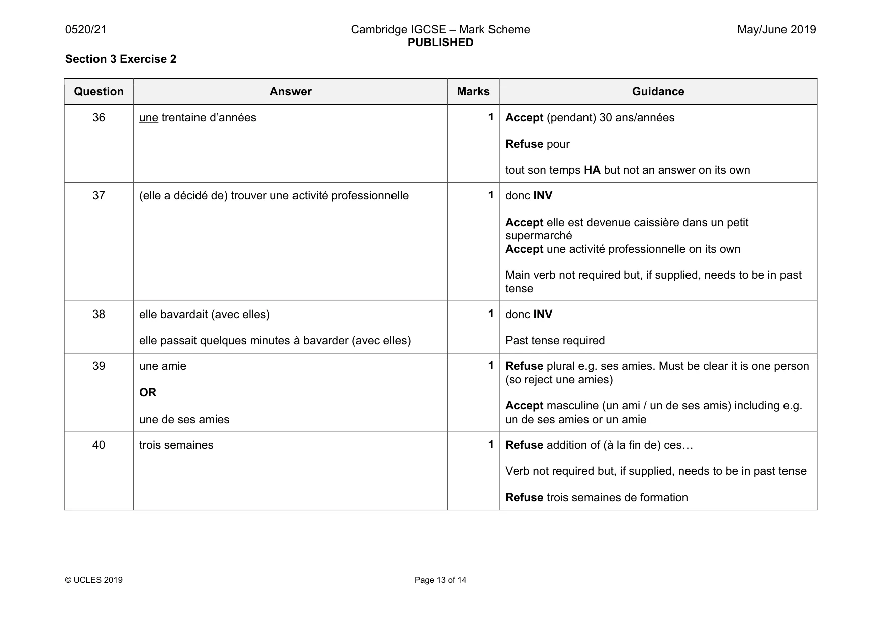 Mark scheme, page 13 of 14
