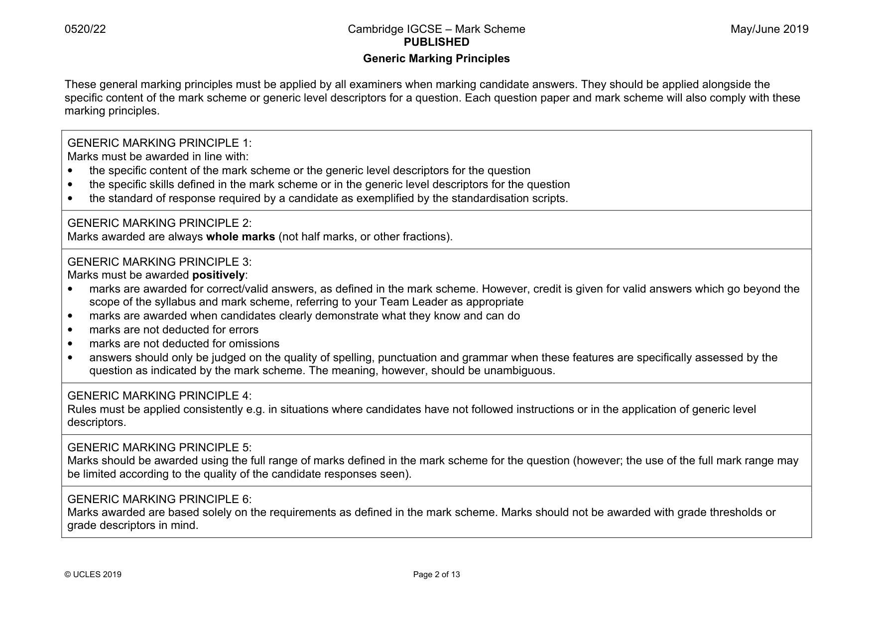 Mark scheme, page 2 of 13