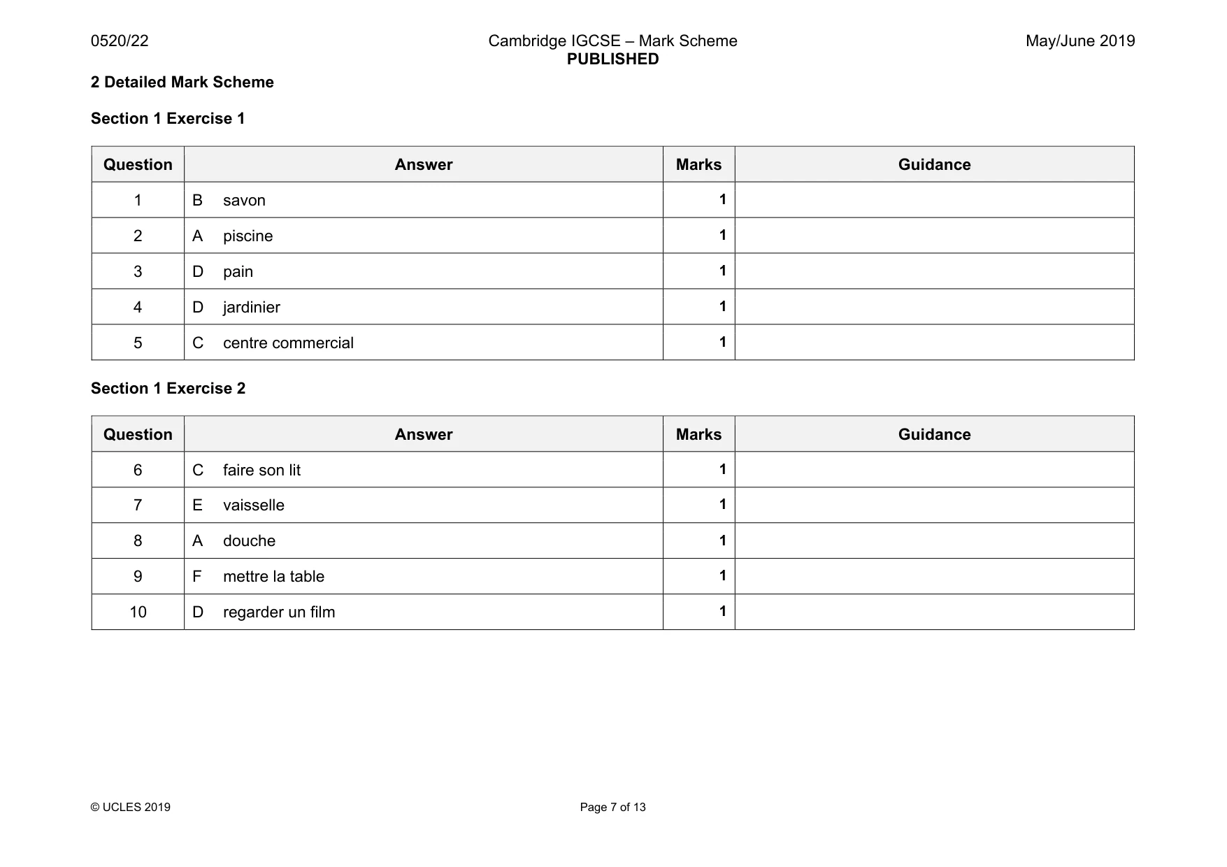 Mark scheme, page 7 of 13