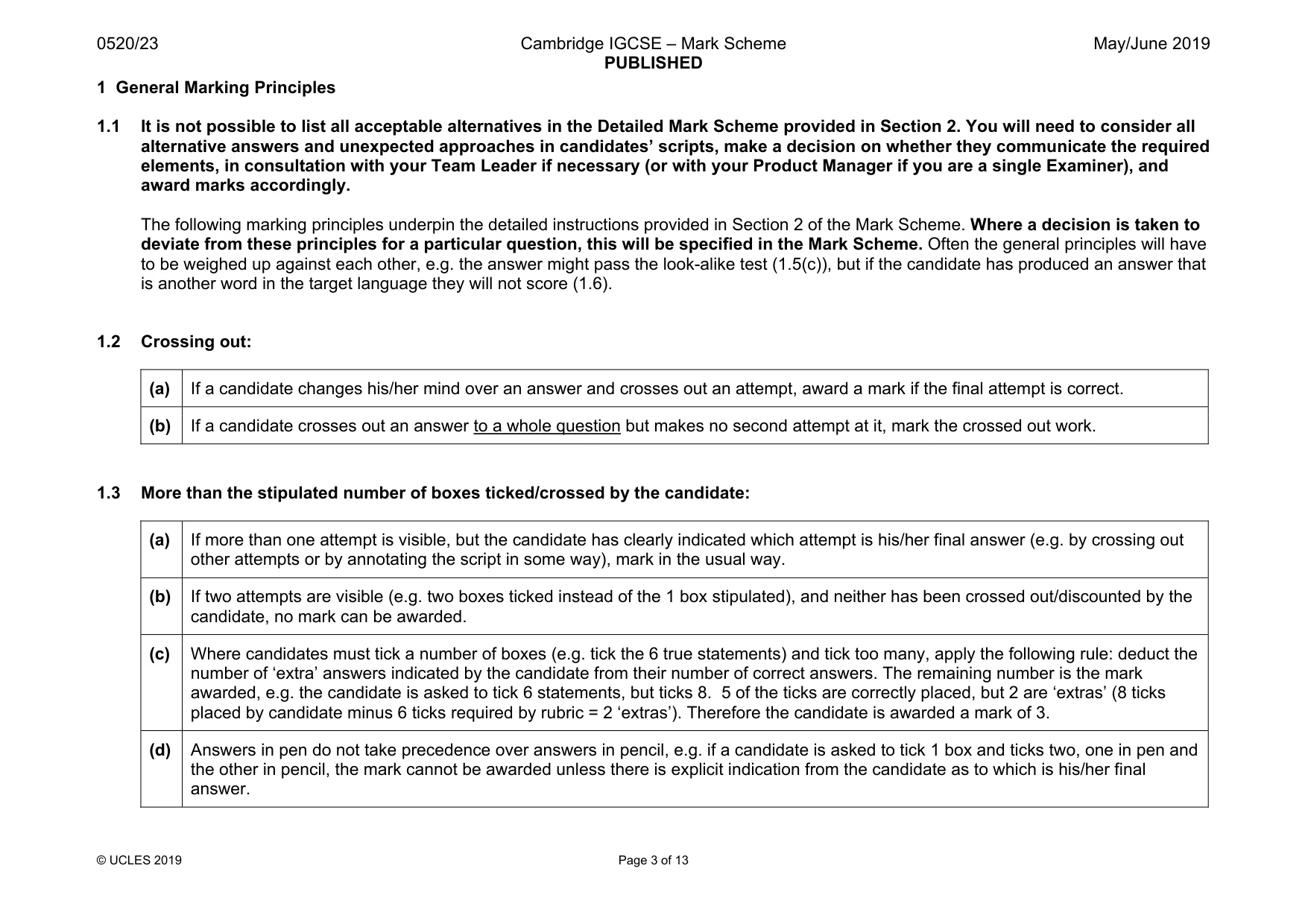 Mark scheme, page 3 of 13