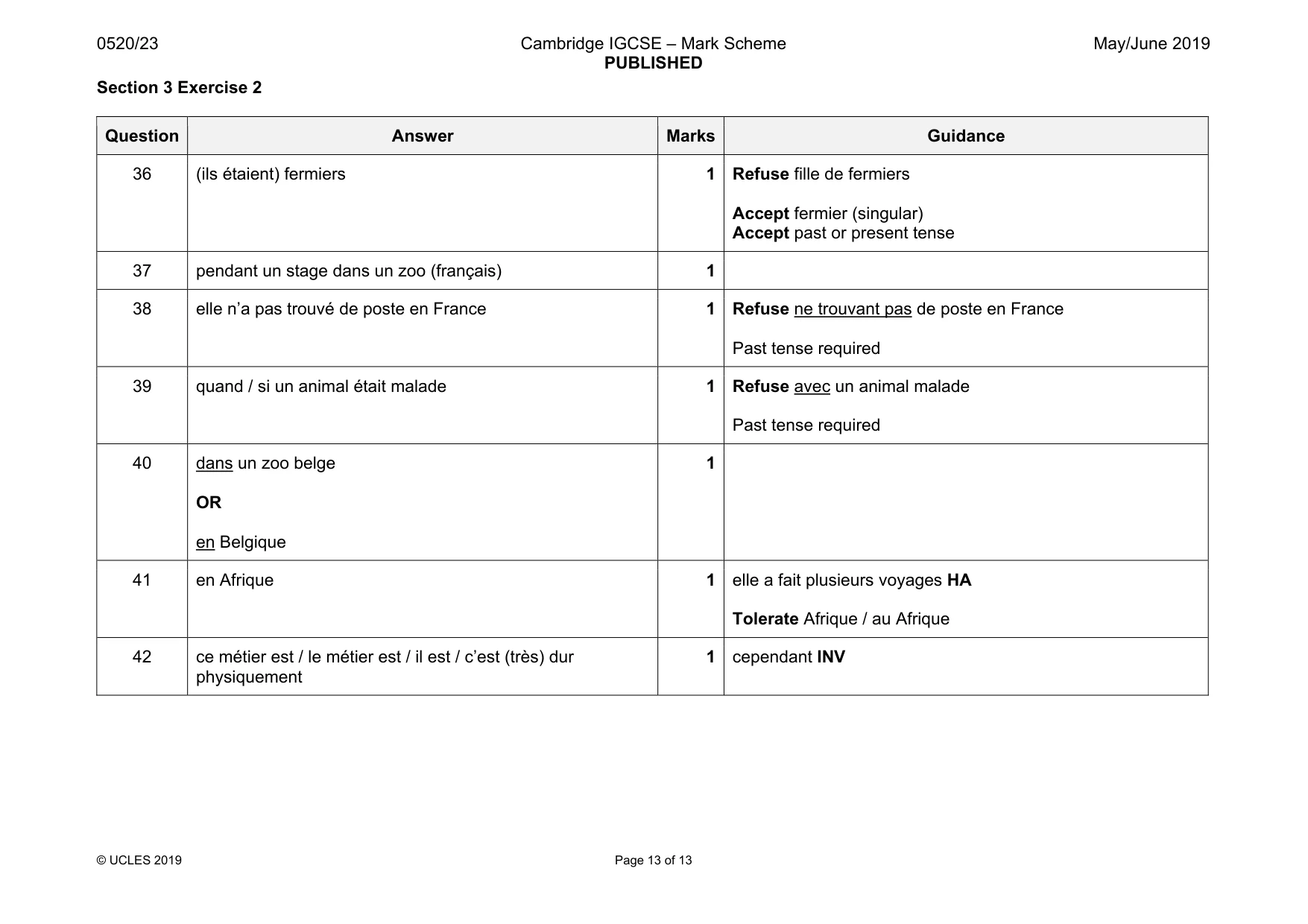 Mark scheme, page 13 of 13