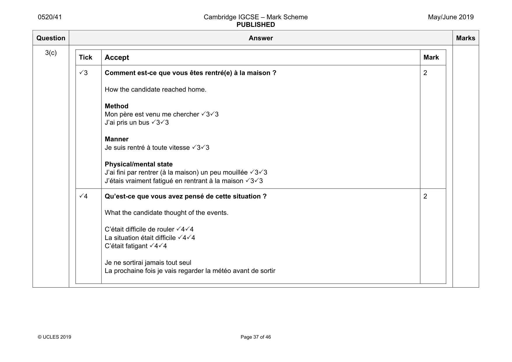Mark scheme, page 37 of 46