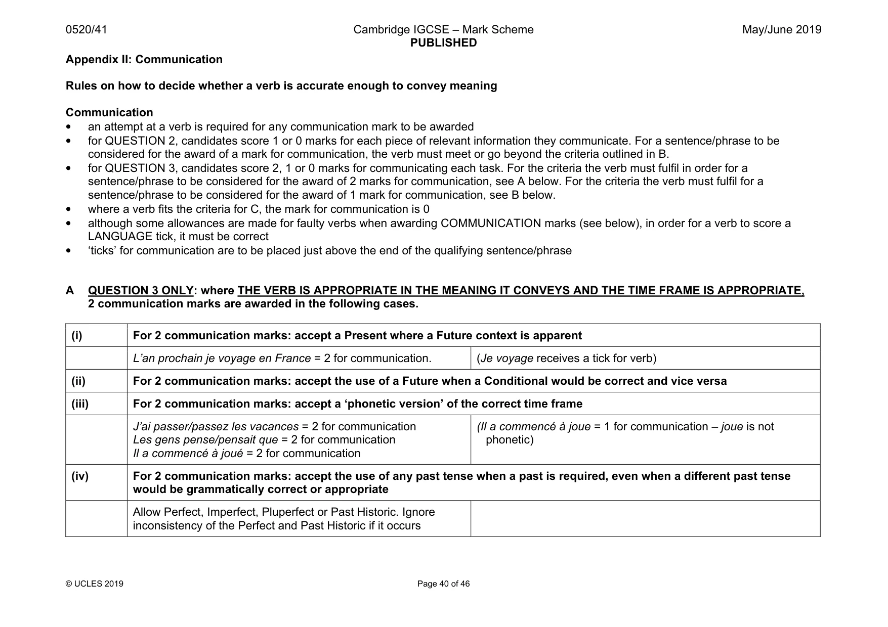 Mark scheme, page 40 of 46