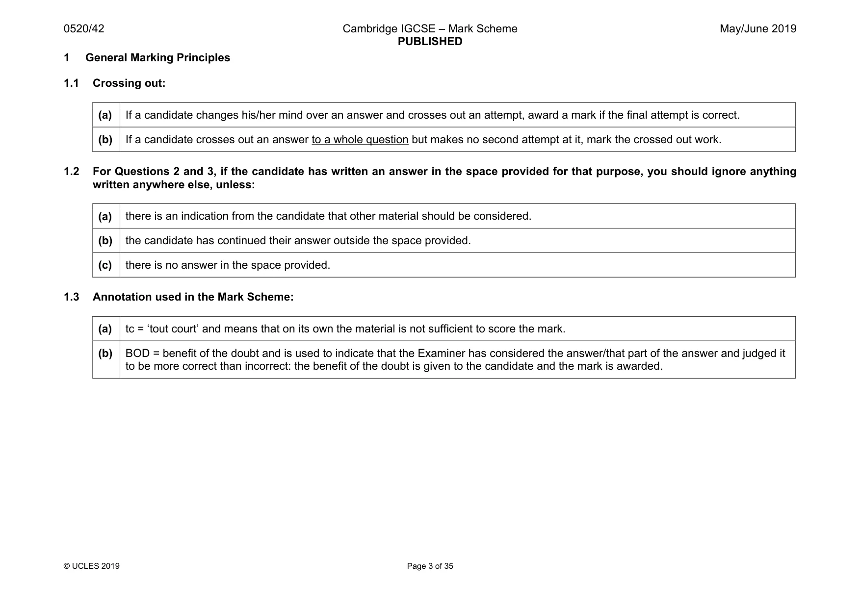 Mark scheme, page 3 of 35