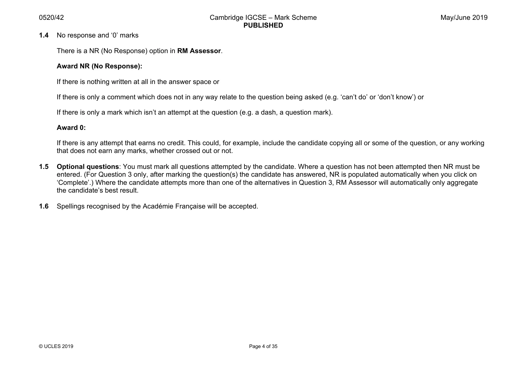 Mark scheme, page 4 of 35