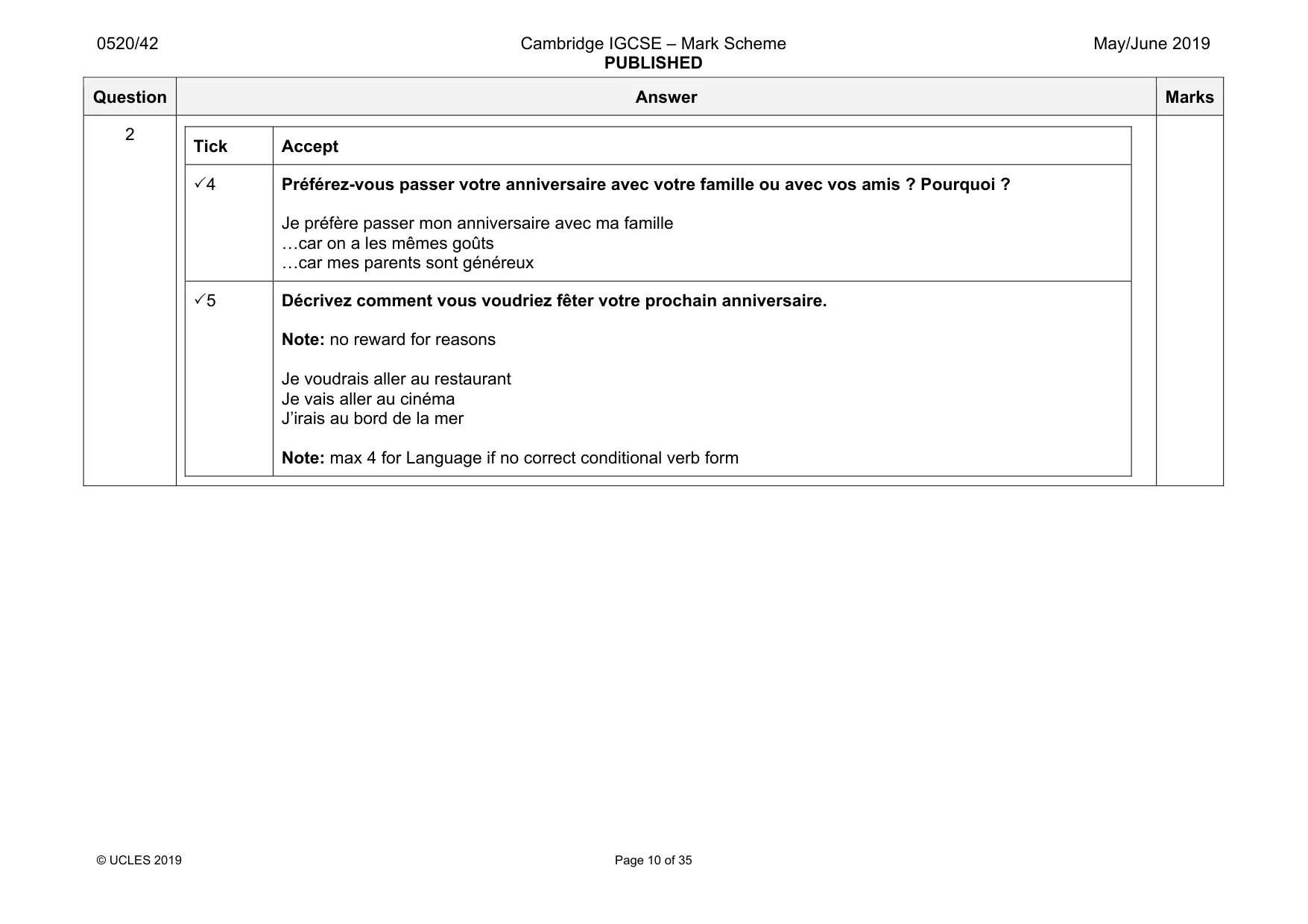 Mark scheme, page 10 of 35