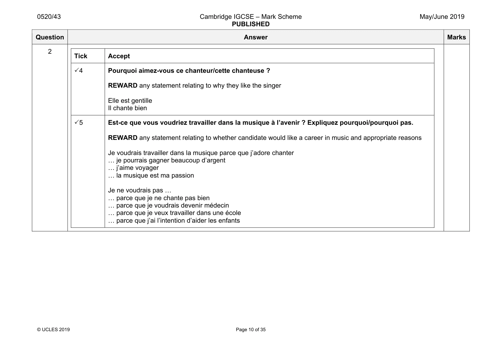 Mark scheme, page 10 of 35
