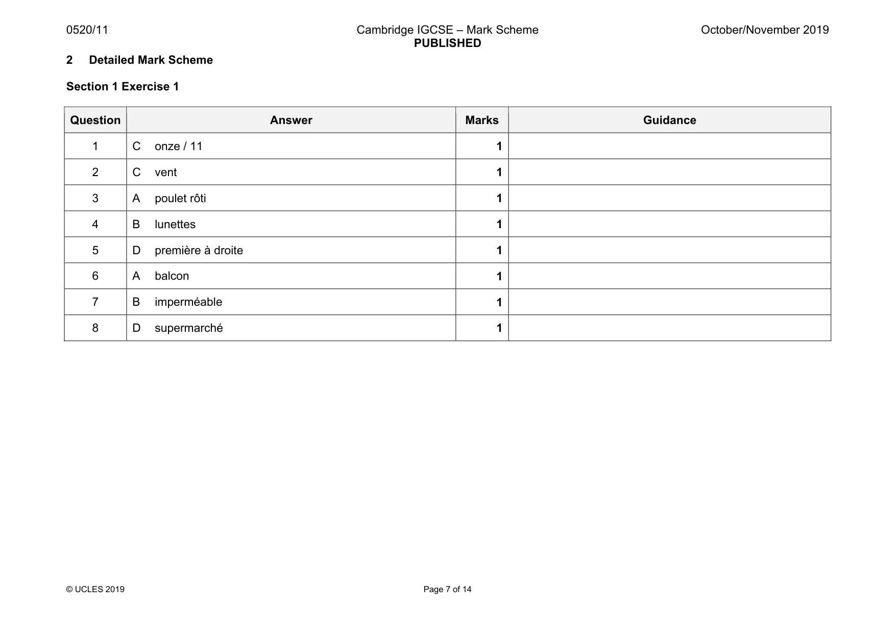 Mark scheme, page 7 of 14